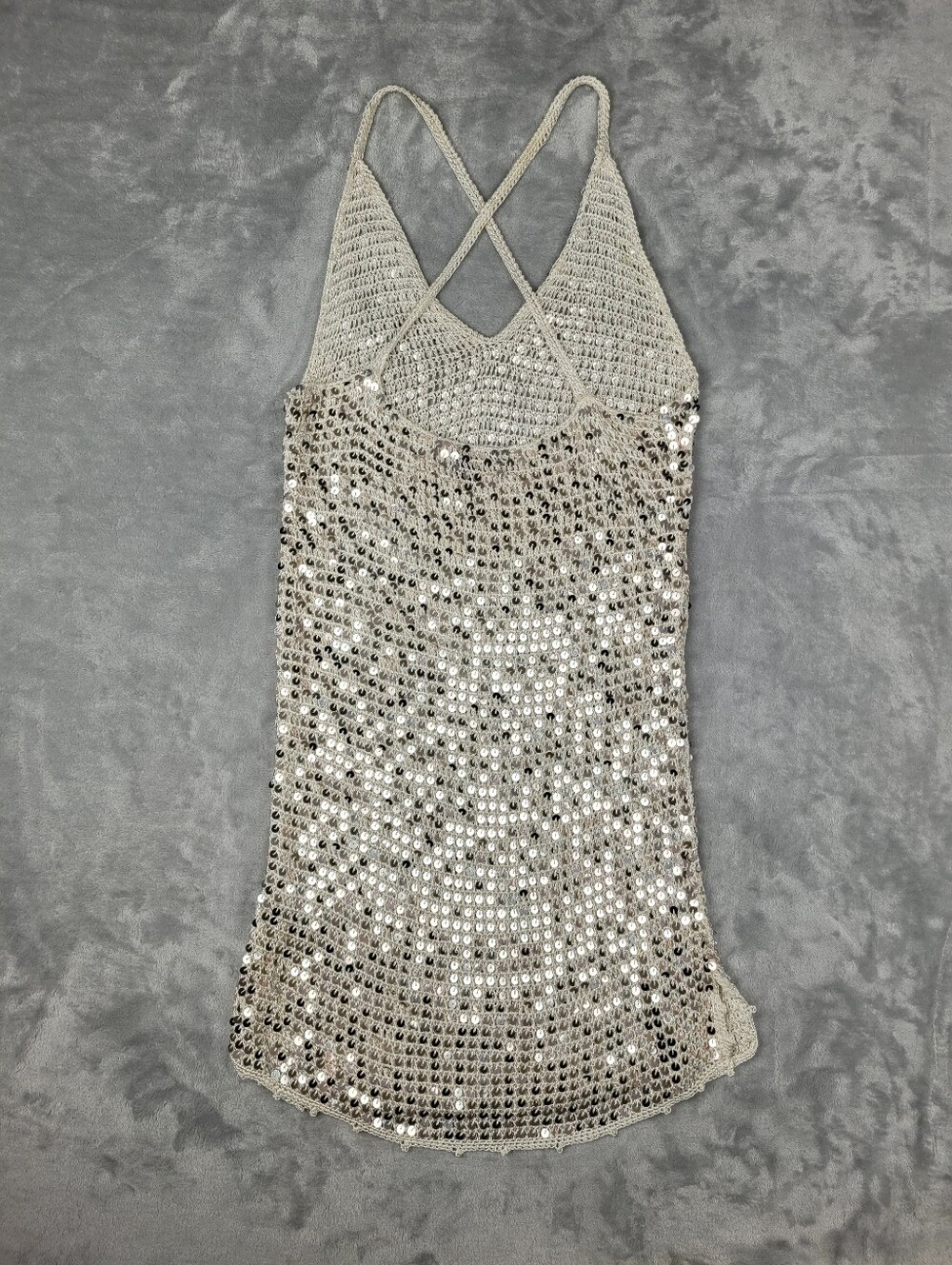 Retrofete Elliana Sequin Crochet Dress Size M / L - Picture 13 of 15